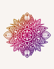 Abstract lotus mandala floral pattern style-vector