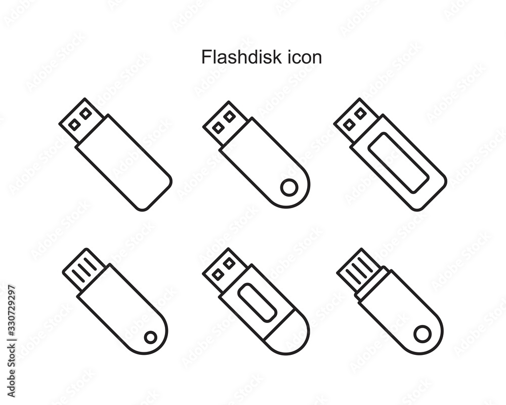 Poster flashdisk icon template black color editable. flashdisk icon symbol flat vector illustration for gra