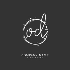 Handwritten initial letter O D OD for identity and logo. Vector logo template with handwriting and signature style.