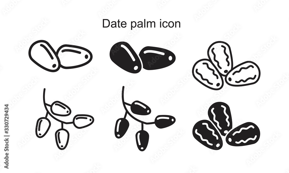 Wall mural date palm icon template black color editable. date palm icon symbol flat vector illustration for gra