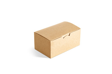 Blank closed craft box mockup, side view