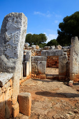 Torre d'en Galmés, Menorca / Spain - June 23, 2016: Prehistoric area and ruins at Torre d'en Galmés, Menorca, Balearic Islands, Spain