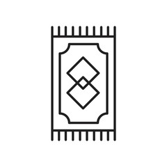 Prayer rug icon template black color editable. Prayer rug icon symbol Flat vector illustration for graphic and web design.