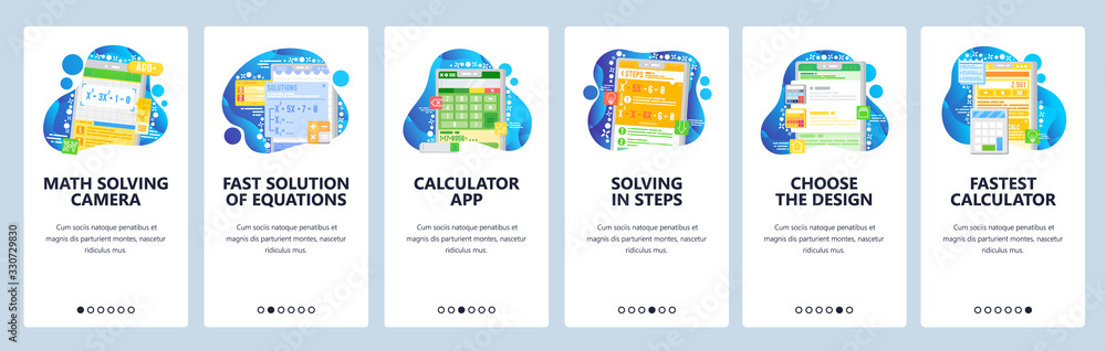 Aufkleber math equation solving mobile phone app. mathematics formula, calculator, equation solution. app scre