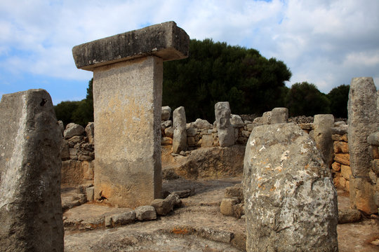 Salort site, Menorca / Spain - June 23, 2016: Taula de Torralba d'en Salort in prehistoric site in Menorca, Balearic Islands, Spain