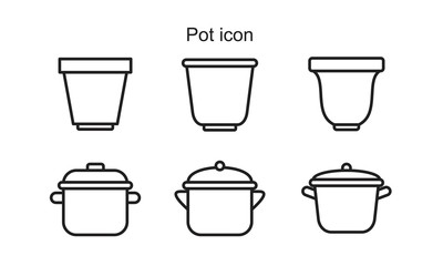 Pot icon template black color editable. Pot icon symbol Flat vector illustration for graphic and web design.