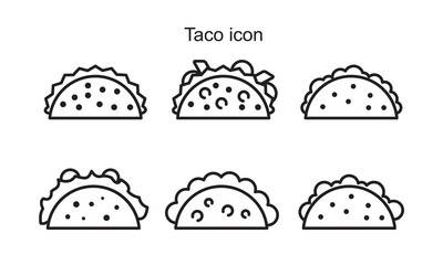 Taco icon template black color editable. Taco icon symbol Flat vector illustration for graphic and web design.