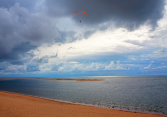 paragliding above the Atlantic Ocean