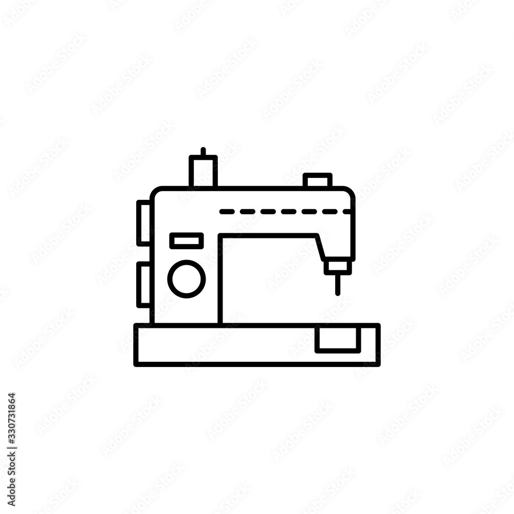 Poster sewing machine, technology icon. simple line, outline vector elements of tailor for ui and ux, websi