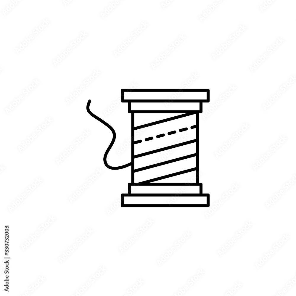 Poster threads, sewing icon. simple line, outline vector elements of tailor for ui and ux, website or mobil