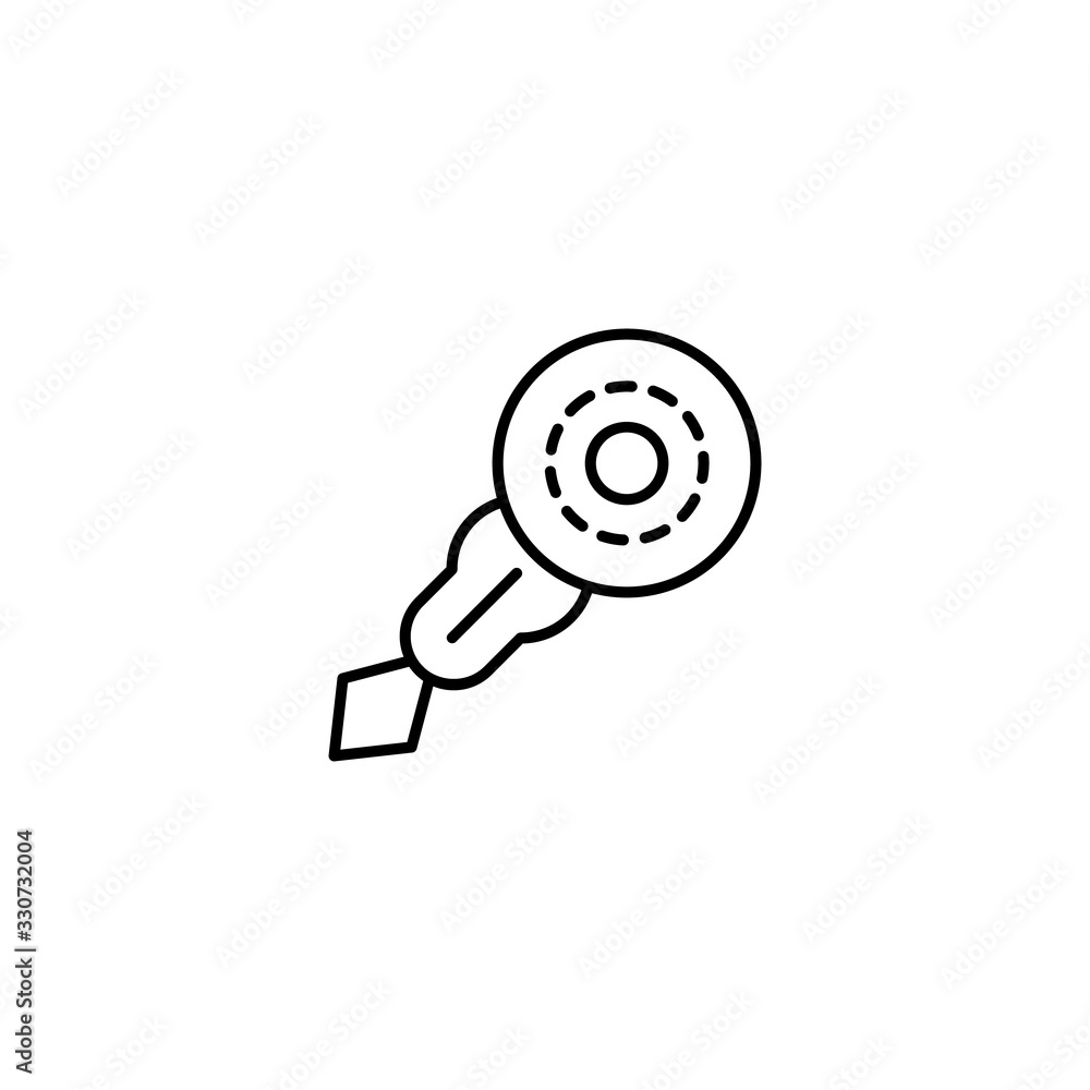 Poster thereunder, sewing icon. simple line, outline vector elements of tailor for ui and ux, website or mo