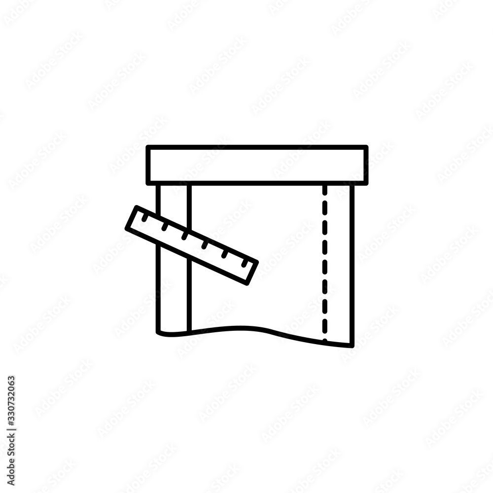 Poster cloth, ruler icon. simple line, outline vector elements of tailor for ui and ux, website or mobile a