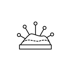 Pincushion, pin icon. Simple line, outline vector elements of tailor for ui and ux, website or mobile application