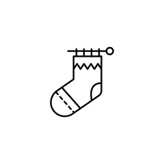 Knitting needle, socks icon. Simple line, outline vector elements of tailor for ui and ux, website or mobile application