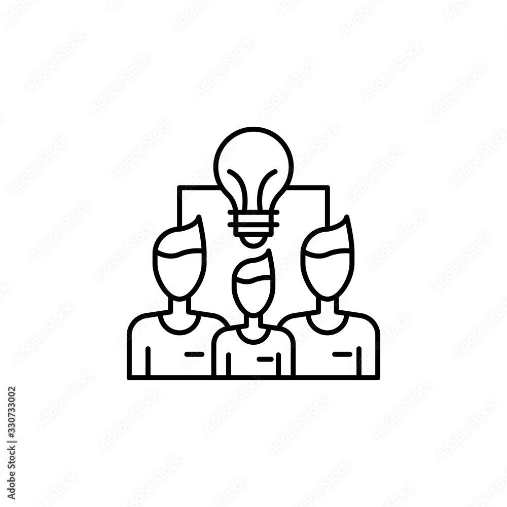 Poster team, idea, teamwork icon. simple line, outline vector elements of teamwork for ui and ux, website o