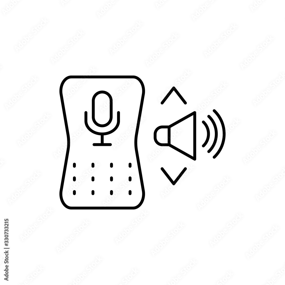 Poster echo dot, sound icon. simple line, outline vector elements of voice assistant for ui and ux, website