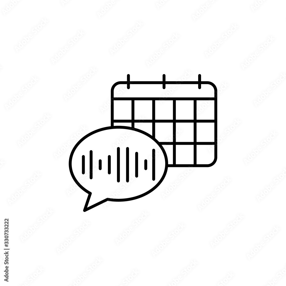 Poster calendar, message, equalizer icon. simple line, outline vector elements of voice assistant for ui an