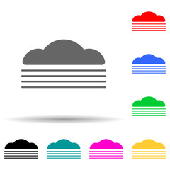 cloud multi color style icon. Simple thin line, outline vector of web icons for ui and ux, website or mobile application