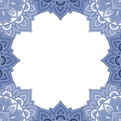 Abstract floral decorative frame for greeting card or invitation in ethnic style