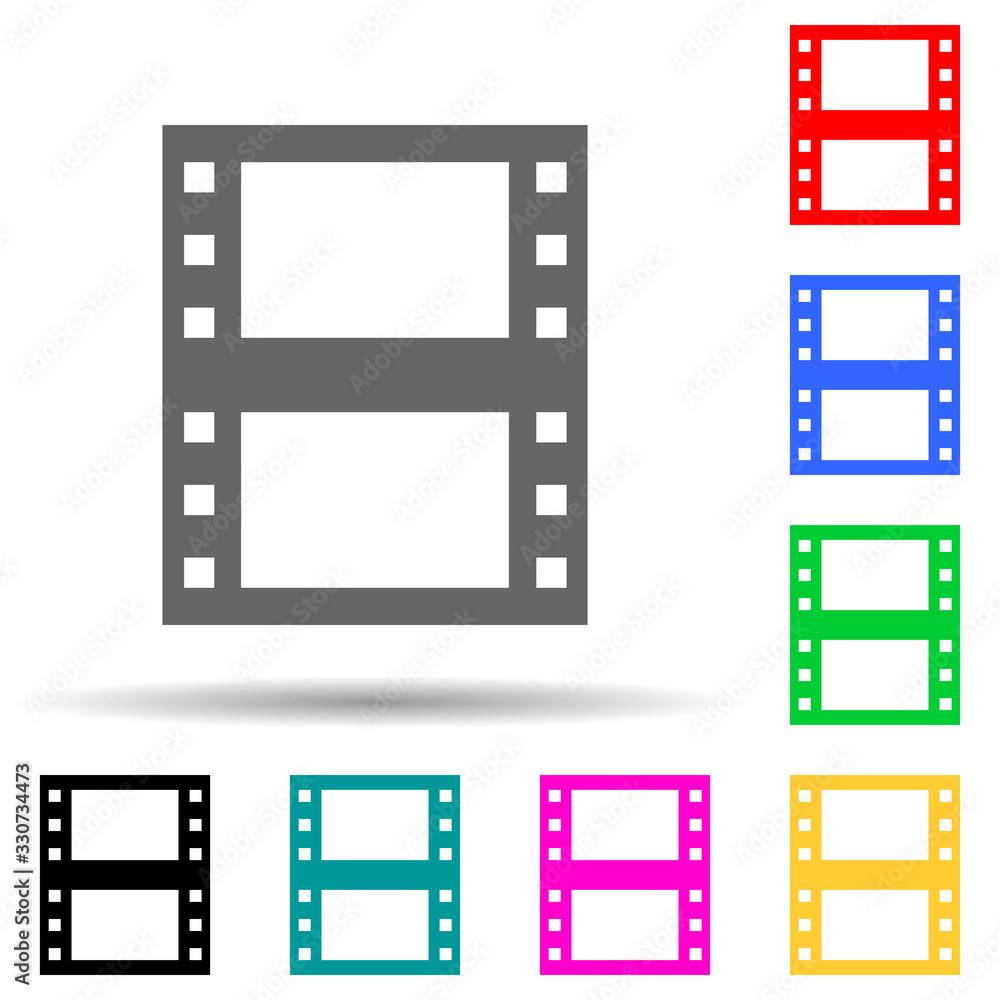 Poster film multi color style icon. simple thin line, outline vector of web icons for ui and ux, website or