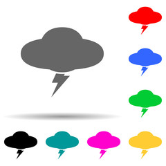 storm cloud multi color style icon. Simple thin line, outline vector of web icons for ui and ux, website or mobile application