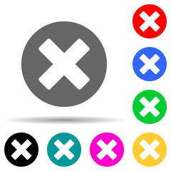 delete character multi color style icon. Simple thin line, outline vector of web icons for ui and ux, website or mobile application