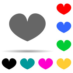a heart multi color style icon. Simple thin line, outline vector of web icons for ui and ux, website or mobile application
