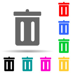 trash box multi color style icon. Simple thin line, outline vector of web icons for ui and ux, website or mobile application