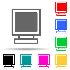 old monitor multi color style icon. Simple thin line, outline vector of web icons for ui and ux, website or mobile application