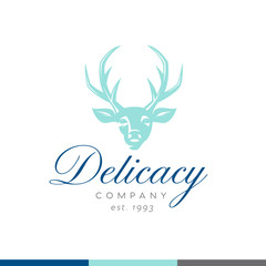 Delicate elegant deer head symbol.