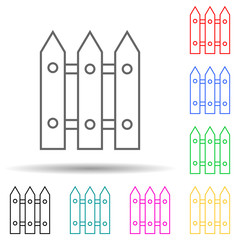 garden fence multi color style icon. Simple thin line, outline vector of web icons for ui and ux, website or mobile application