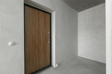 interior of the apartment without decoration in gray colors