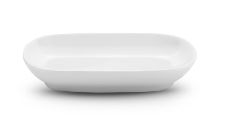 white plate on white background