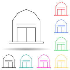 barn multi color style icon. Simple thin line, outline vector of web icons for ui and ux, website or mobile application