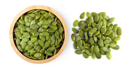 Pumpkin seeds isolated on a white background