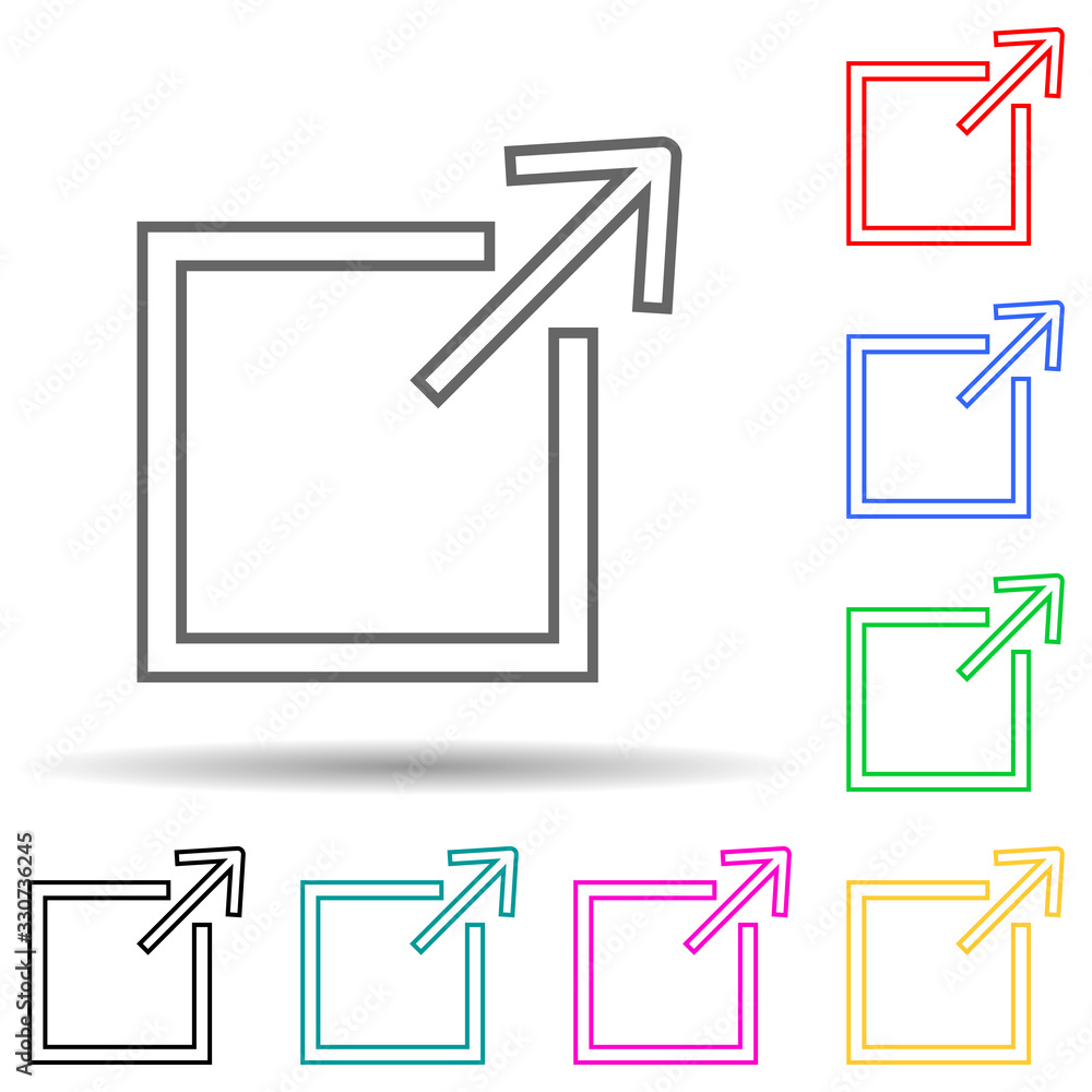 Poster exit from angle multi color style icon. simple thin line, outline vector of web icons for ui and ux,