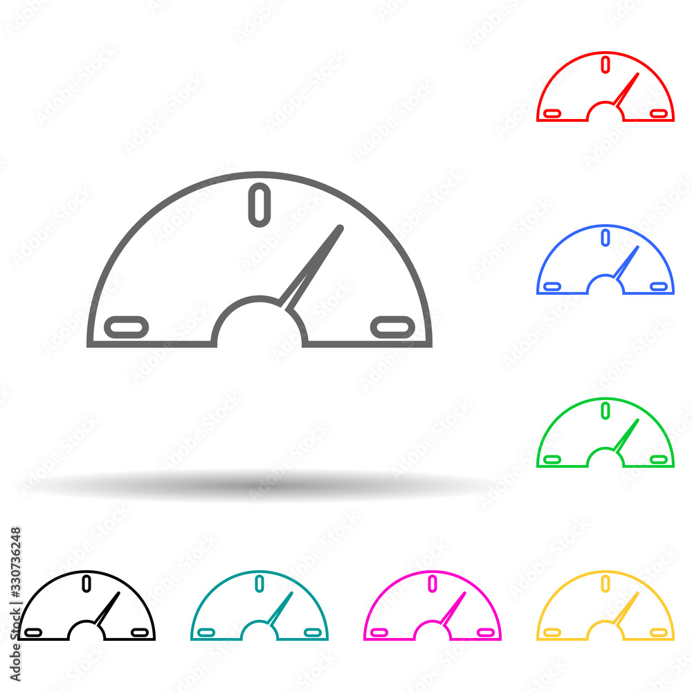 Poster speedometer multi color style icon. simple thin line, outline vector of web icons for ui and ux, web