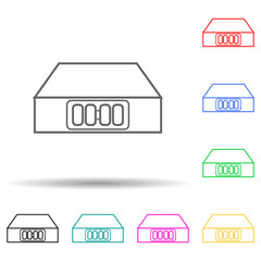 electronic alarm clock multi color style icon. Simple thin line, outline vector of web icons for ui and ux, website or mobile application