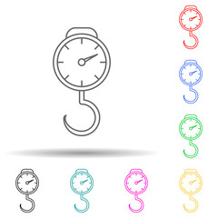 mechanical balance with hook multi color style icon. Simple thin line, outline vector of web icons for ui and ux, website or mobile application