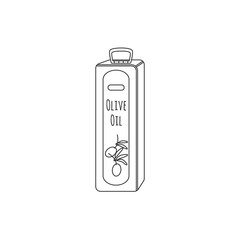 Line icon of can with olive oil. Simple element for the festival card and different design.