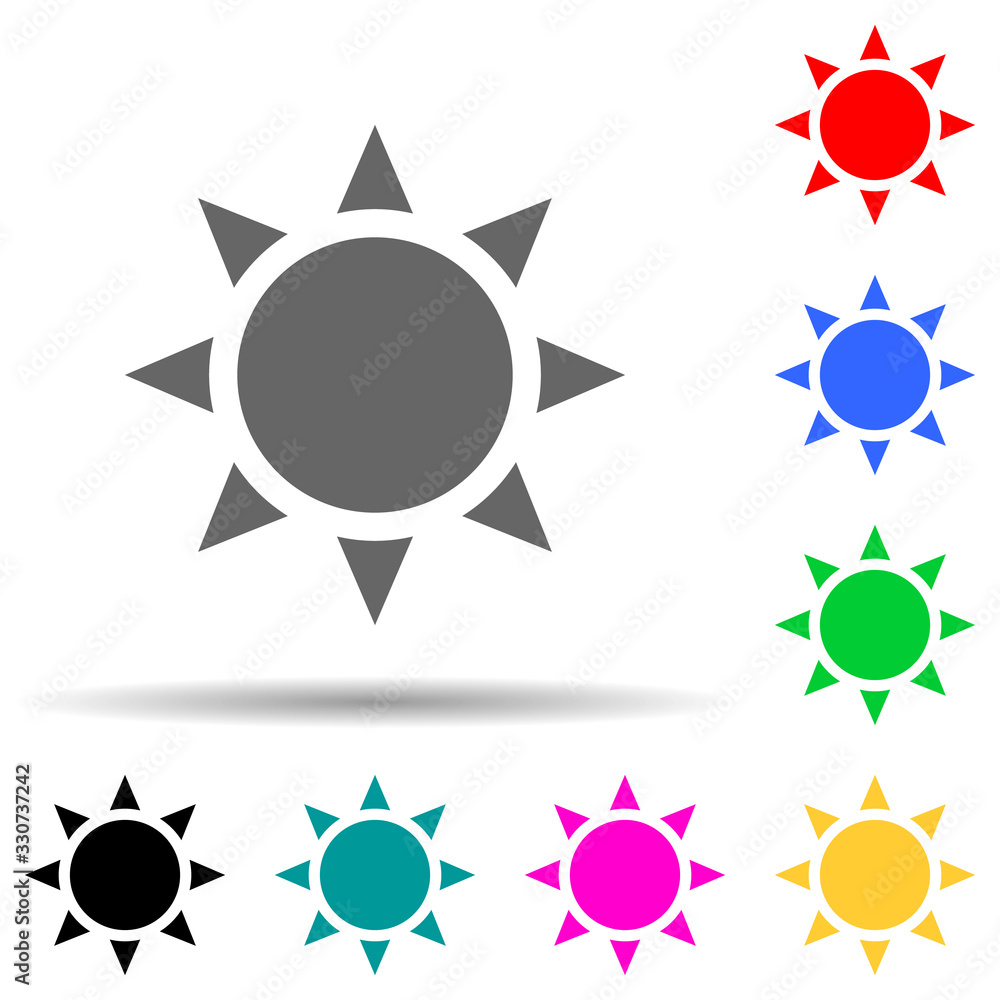 Poster the sun multi color style icon. simple thin line, outline vector of web icons for ui and ux, website
