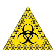 Sign hazard. Vector illustration isolated on white background.