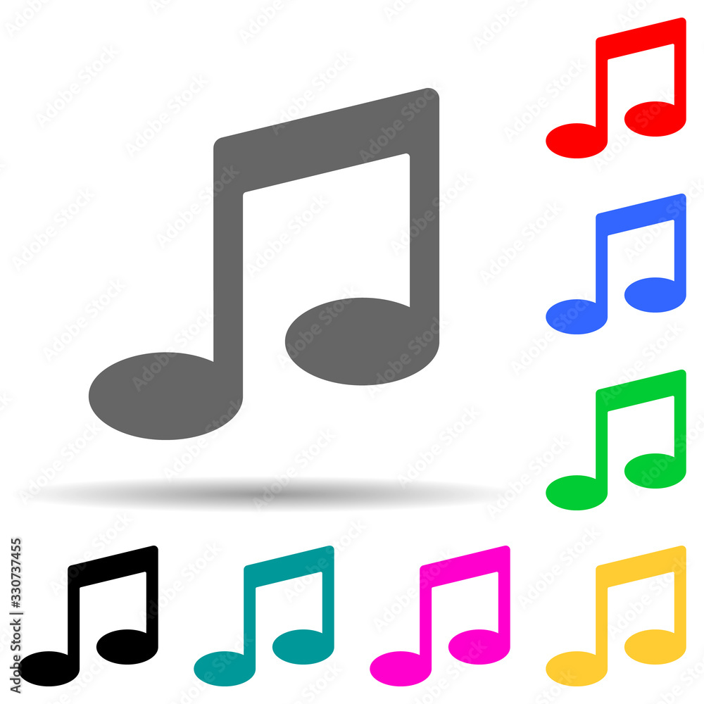Poster musical note multi color style icon. simple thin line, outline vector of web icons for ui and ux, we