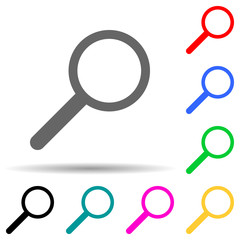 magnifier multi color style icon. Simple thin line, outline vector of web icons for ui and ux, website or mobile application