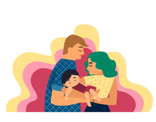 Happy Parenthood. Isolated vector illustration