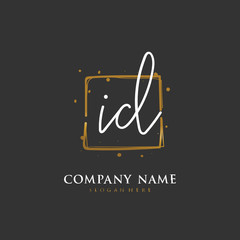 Handwritten initial letter I D ID for identity and logo. Vector logo template with handwriting and signature style.