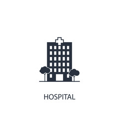 Obraz premium Hospital icon. Simple medicine element illustration.