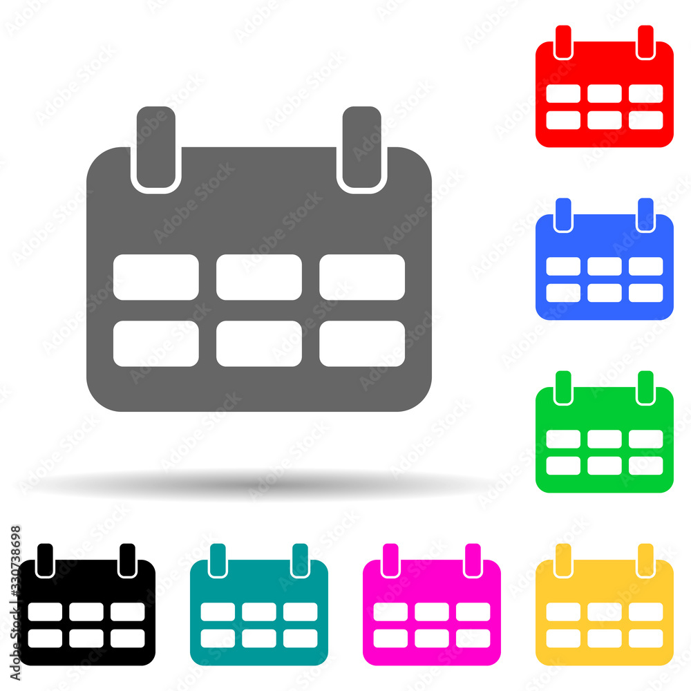 Poster the calendar multi color style icon. simple thin line, outline vector of web icons for ui and ux, we