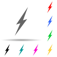 lightning multi color style icon. Simple thin line, outline vector of web icons for ui and ux, website or mobile application