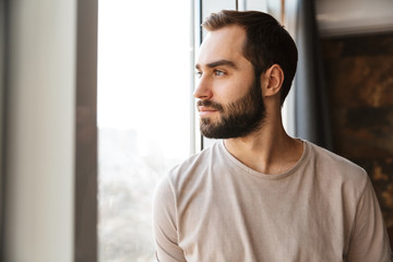 Handsome young bearded man